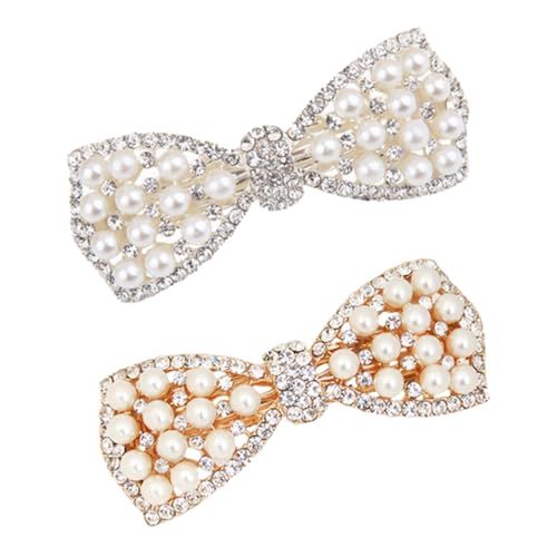 2Stücke Haarspange mit Perlen und Eleganter Haarschmuck für Damen Teiliges für Hochzeiten Neujahr und Besondere Anlässe von VICASKY