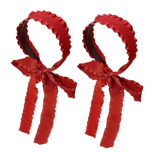 VICASKY 2 Stücke Damen Stirnbänder mit Schleifen Haarband Schal Haarreifen für Flexibel und Robust Kopfschmuck für Hochzeiten und Partys Haaraccessoires von VICASKY