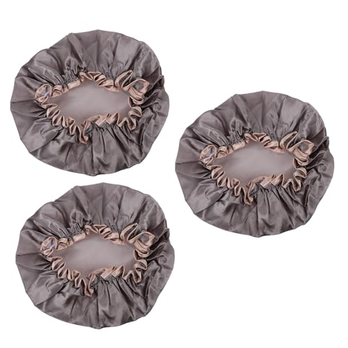 3 Stücke Doppellagige Wasserdichte Duschhauben aus Peva Praktische Badekappen für Damen Wiederverwendbare und Waschbare Shower Caps für Haarfärben Duschen und Make Up von VICASKY