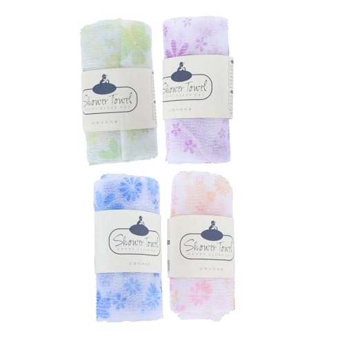 VICASKY 4stücke Lange Badetücher Duschtücher Für Badezimmer Haushaltsbadezubehör Rückenpeelingtücher Körperpeelingtücher Badepeelingtücher Duschpeelingtücher Nylongewebe Schnell von VICASKY