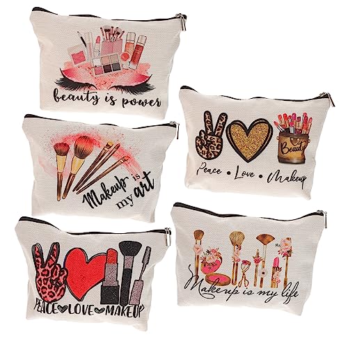 5 Stück Teiliges Kosmetiktasche für Damen Wasserdichtes Makeup Bag mit Reißverschluss Multifunktionale Aufbewahrung für Reisen für Kosmetik und Toilettenartikel von VICASKY