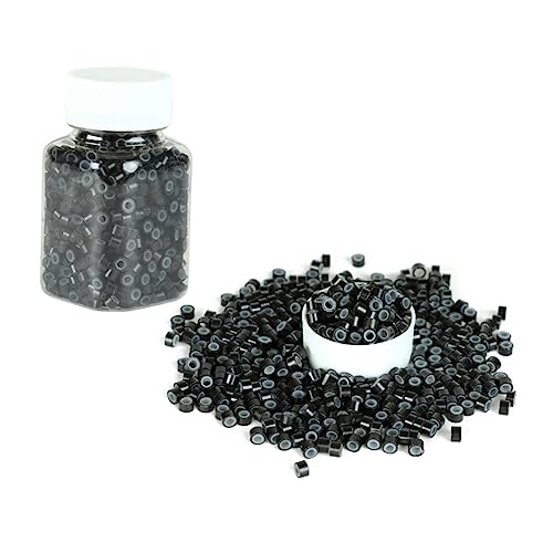 500 Stück Haarverlängerungsringe Ringe Extensions Zubehör Perlen Für Haare Dreadlocks Damen Silikon Dreadlock Ring Haarmanschetten Dreadlock Häkelnadel Schwarz von VICASKY