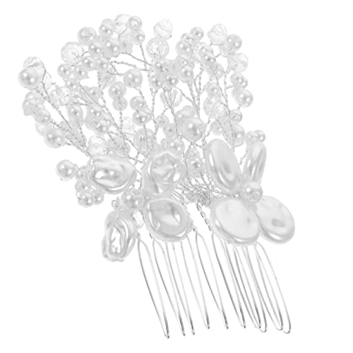 Perlen Haarspange für Braut Haaraccessoires für Hochzeitsfeiern und Besondere Anlässe Silberner Haarkamm für Damen von VICASKY