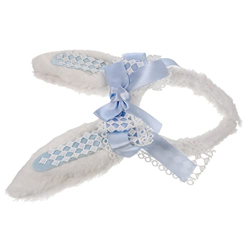 Plüschige Hasenohren Haarreif mit Langen und Schleife Cosplay Zubehör für Karneval Halloween Geburtstagsfeiern und Mehr Ergänzung für Bunny Themen Events von VICASKY