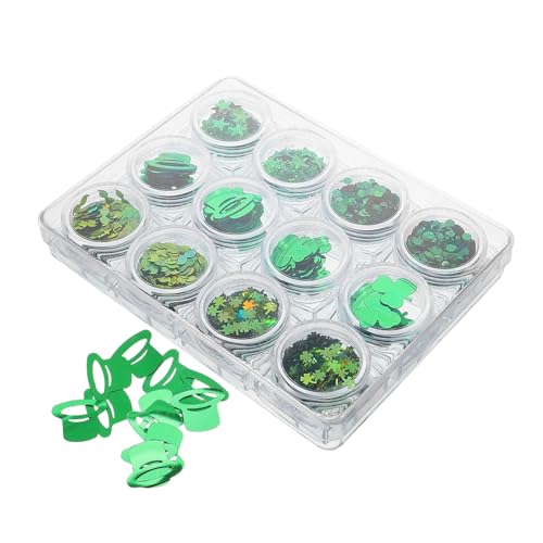 VICASKY 1 Box Grüner Maniküre Schmuck Glitzer Für Nägel Glitzernd Grün Glitzernde Nagelkunst Aufkleber Nagel Charms Nagel Abziehbilder DIY Nagel Aufkleber Für Mädchen Glitzernägel von VICASKY