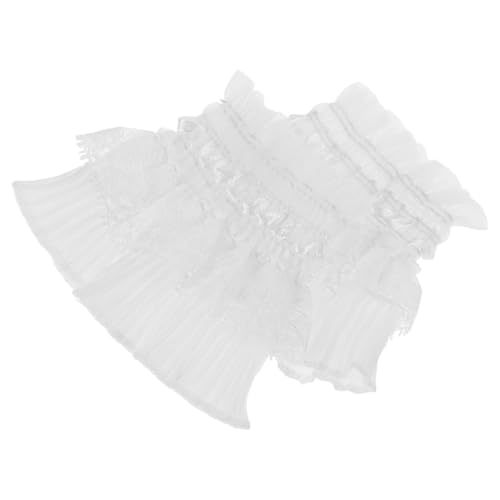 VICASKY 1 Fingerlose Handgelenkmanschette für Damen Spitze ansteckbare Ärmel für Kleid Puffärmel Handgelenk-Handschuhe abnehmbare Manschetten Garn Weiß von VICASKY