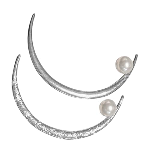 VICASKY 1 Paar Haarnadel Haarstock Haargabeln Haarstifte zum Styling Haarschmuck Haarspangen für Damen Haarstäbchen für lockiges Haar Haarstöcke Imitationsperlen Silver von VICASKY