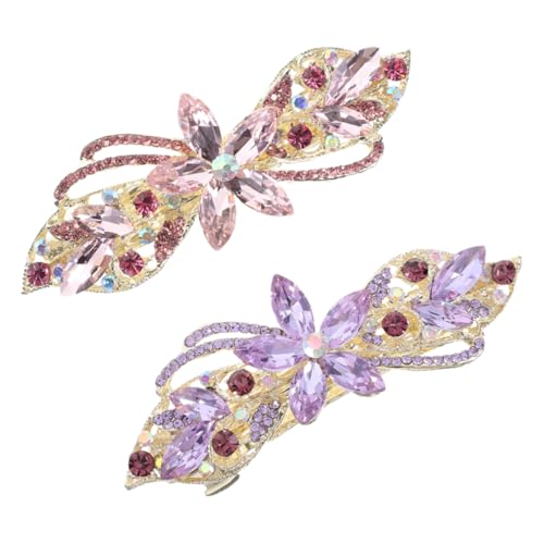 VICASKY Kleine Blumenhaarspangen Für Damen Haarblumenspangen Mit Funkelnden Strasssteinen Haarschmuck Für Frauen Mit Robustem Federmechanismus Für Festen Sitz von VICASKY