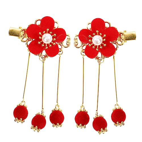 VICASKY 1 Paar Haarschmuck mit Blumen und Quasten Retro Hanfu Haarspangen für Mädchen Süße Haarnadeln Chinesische Haaraccessoires für Besondere Anlässe VICASKY 1 Paar Haarschmuck mit Blumen und Quasten Retro Hanfu Haarspangen für Mädchen Süße Haarnadeln Chinesische Haaraccessoires für Besondere Anlässe von VICASKY