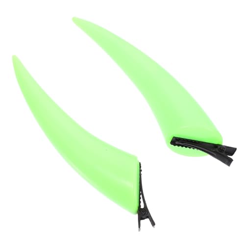 VICASKY 1 Paar Teufelshornhaarclip Halloween-Kostüm für Clips LED gruseliges Kostüm Mädchen Punk Hörner Haarspange Haarklammer Kostüm Hörner Teufelshörner zum Anstecken Abs Hellgrün von VICASKY