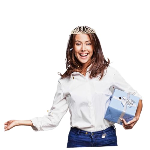 VICASKY 1 Satz 2 Stück Krone zeremonieller Gürtel Mumie Tiaras Prinzessin Geburtstagsschärpe Glücklich Damen Gürtel Partyetikettengürtel krone braut stirnband Legierung von VICASKY
