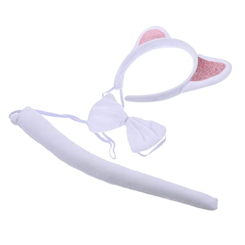 VICASKY 1 Satz Katzenohren Haarreif mit Schleife und Niedliches Tier Cosplay Zubehör für Partys Karneval und Rollenspiele Leicht für Besondere Anlässe von VICASKY