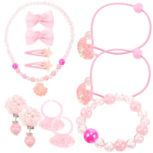 VICASKY 1 Satz Kinderschmuck armbänder für kinder kinderohrringe Muschelkette Armband und Halskette für Mädchen eine Halskette Geschenke Kinder Halskette Mädchen Tasche von VICASKY