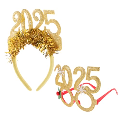 VICASKY 1 Satz Neues Jahr Stirnband New Years Party Supplies Weihnachten Haarschmuck Für Silvester Partyzubehör Für Das Ganze Jahr Frauen Stirnbänder Stirnband Für Erwachsene Stoff Golden von VICASKY