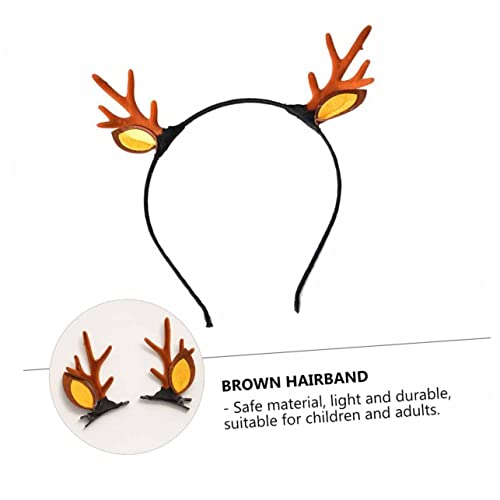 VICASKY 1 Satz Niedliche Antler Haarbänder Haarspangen Dekorative Party Accessoires Braun für Weihnachten Cosplay Kindergeburtstagsfeiern von VICASKY