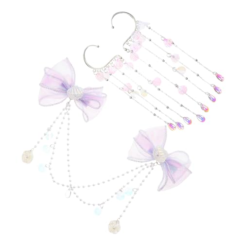 VICASKY Künstliche Perle Haarschmuck Für Junge Mädchen Mädchen Meerjungfrau Kopfkette Stirnband Mit Quaste Und Schleife Haarspangen Für Party Und Besondere Anlässe von VICASKY