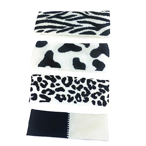 VICASKY 1 Satz Teiliges Elastische Haarbänder mit Kuhmuster Gestrickte Sport und Make Up Stirnbänder für Damen zum Dekorieren von Outfits für Alltag von VICASKY