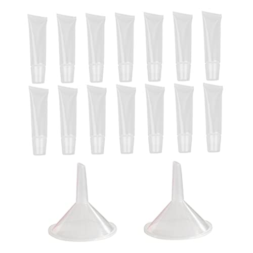VICASKY 1 Satz Transparent Leere Lippenbalsam Tube mit Mittleren Trichtern Kosmetikbehälter für Diy Lip Gloss Körperlotion und für Reisen und Proben von VICASKY