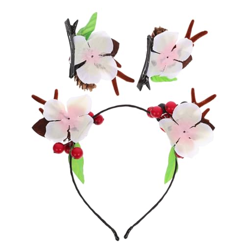 VICASKY Geweih Haarspangen Kleine Weihnachtshaarspangen Weihnachtsstirnband Haaraccessoires Für Mädchen Frauen Party Urlaub Dekoration Haarzubehör von VICASKY