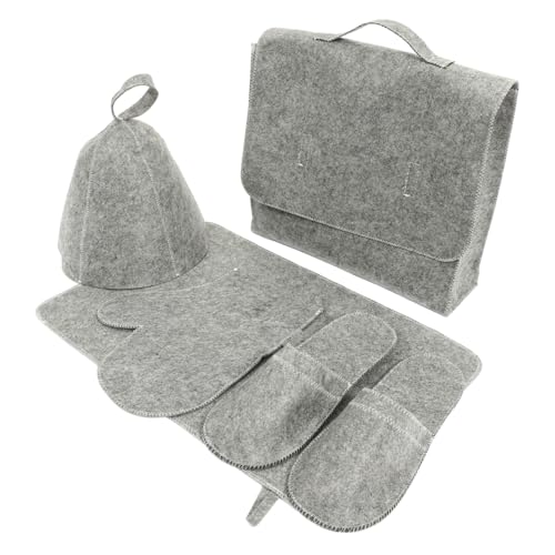 VICASKY 1 Set Sauna Duschhaube Handschuhe Slipper Aufbewahrungstasche Matte Sauna Isolierwasser Saunahut Damen Duschhauben Sauna Zubehör Set Saunahaube Saunaraum Zubehör von VICASKY