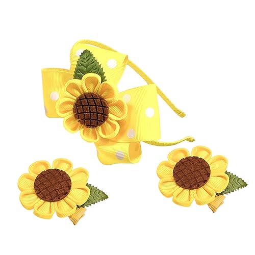 VICASKY Sonnenblumen Stirnband Und Haarspange Für Mädchen Blumenhaarband Mit Sonnenblumen-verzierung Dekoratives Haaraccessoire Für Partys Und Geburtstage von VICASKY