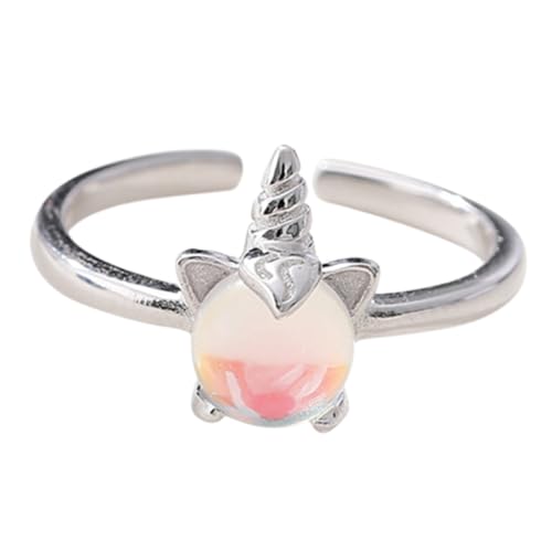 VICASKY 1 Stk Einhorn-Ring fantasy ring party zubehör Niedlicher Ring Fantasy-Ring unicorn party gift for einhornparty Silberring Ringe schöner Ring Cartoon-Ring öffnen Schmuck Damen von VICASKY