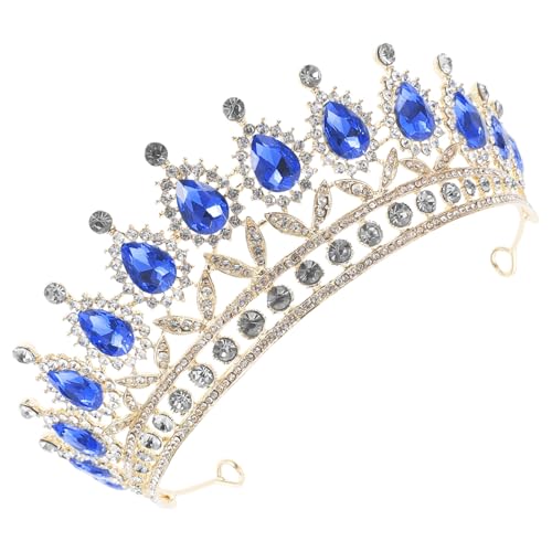VICASKY 1 Stück Blaues Haarband Brautkrone mit Funkelndem Schmuck für Hochzeiten Partys und Besondere Anlässe Haarschmuck für Damen und Mädchen von VICASKY