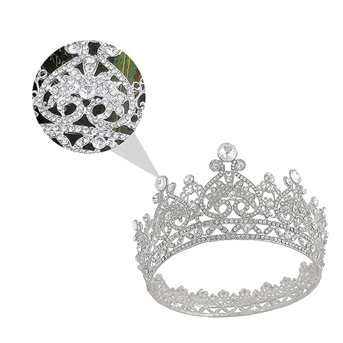 VICASKY 1 Stück Brautkronschmuck Haarzubehör für Mädchen bezaubernder Haarschmuck einzigartiger Haarreif anmutiger Haarschmuck handgefertigte Kopfbedeckung Runde Krone Kupferklaue Silber VICASKY 1 Stück Brautkronschmuck Haarzubehör für Mädchen bezaubernder Haarschmuck einzigartiger Haarreif anmutiger Haarschmuck handgefertigte Kopfbedeckung Runde Krone Kupferklaue Silber von VICASKY