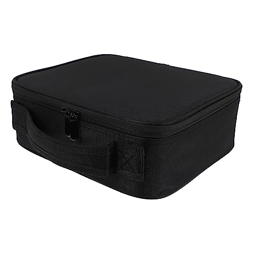 VICASKY 1 Stück Handlicher Kosmetik Organizer für Make Up Pinsel Große Aufbewahrungsbox und Kratzfest für Reisen und Zuhause Eleganter Schwarzer Make Up Koffer für Toilettenartikel von VICASKY
