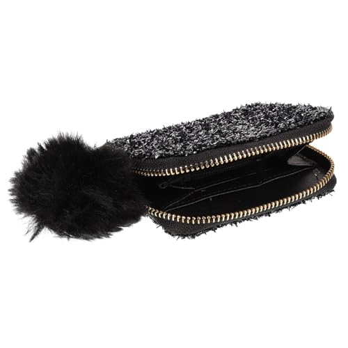 VICASKY 1 Stück Kosmetiktasche aus PU mit Funkelndem Pailletten Design Tragbar für Reisen für Damen Schwarz Make Up Urlaub von VICASKY