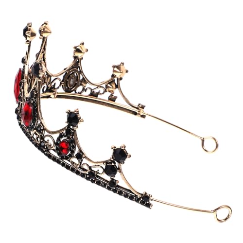 VICASKY 1 Stück Kronenschmuck für Damen Braut- barocke krone frauen Kronenmädchen Kronenfrauen Barock und Diademe Brauthaarkronen Vintage Barockkrone barocke Königinkrone Legierung rot von VICASKY
