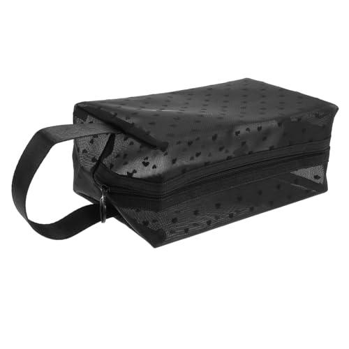 VICASKY 1 Stück Lippenstift Tasche gesteppt Reise-Kosmetiktasche tragbare Kulturtasche Make-up-Reisetasche Make -up -Tasche für die Reise Make -up -Tasche für Mädchen Nylongewebe Schwarz von VICASKY