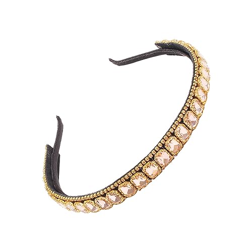 VICASKY Stirnband Für Frauen Aus Legierung Floraler Haarreif Mit Strass Eleganter Kopfschmuck Für Mädchen Goldener Haarzubehör Für Party Und Alltag von VICASKY