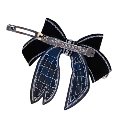 VICASKY Stylische Haarspange Mit Schleife Für Mädchen Schicke Haarnadel Schwarze Perle Haarschmuck Accessoire Für Hochzeiten Und Partys Haar Accessoire Für Alltag von VICASKY