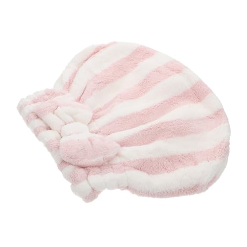 VICASKY 1 Stück Trockene Haarkappe Wasser Dein Erwachsene Mikrofaser Badekappen Für Den Haushalt Mädchen Waschen Streifen Groß Duschhüte Frauen Trocknen Superfeine Faser Rosa von VICASKY