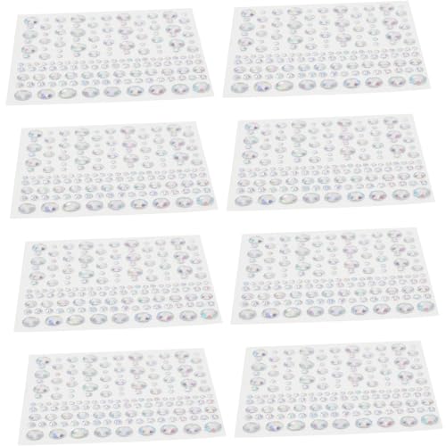 VICASKY 10 Blatt Selbstklebende Glitzersteine für Gesicht Farbige Juwelen Aufkleber für Temporäres Make Up für Festivals Partys und Bühnenauftritte Langlebig und Sicher Anwendung von VICASKY