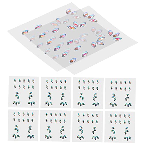 VICASKY 10 Blatt Strass Aufkleber für Gesicht und Körper Selbstklebende Juwelen für Hochzeit Geburtstag und Festivals Sicher für Erwachsene für Diy Projekte und Dekoration von VICASKY