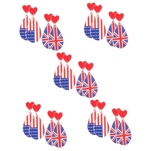 VICASKY 10 Paare Independence Day Ohrringe Damen Hängend Patriotisch Ohrschmuck Leicht Hautfreundlich für Feier Schmuck von VICASKY