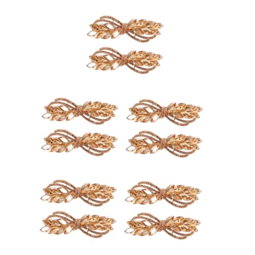 VICASKY 10 Stck. Haarklammern mit Funkelnden Strasssteinen Goldfarbenes Braut Haaraccessoire für Hochzeit Verlobung Valentinstag Dekorative Haarspangen für Damen von VICASKY