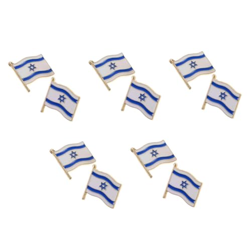 VICASKY 10 Stck. Israel Flaggen Anstecknadel aus Langlebige Emaille Brosche Kreative Nationalflagge für Männer Party Dekoration Erinnerungs Souvenir Modischer Reverspin für Kleidung und von VICASKY