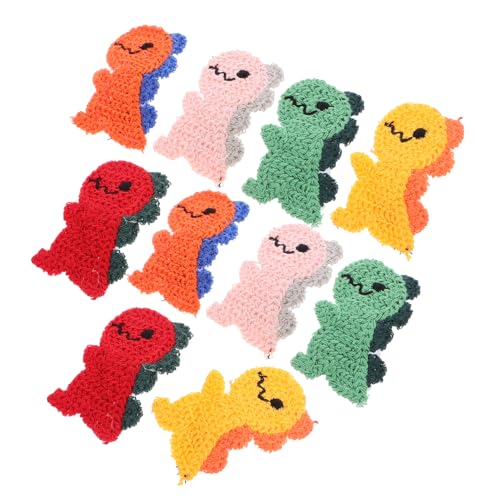 VICASKY 10 Stück Dinosaurier Haarklammern für Mädchen Lustige Cartoon Haarspangen Tier Haaraccessoires für Teens aus Hochwertigem Wollmaterial Leicht und Bequem von VICASKY