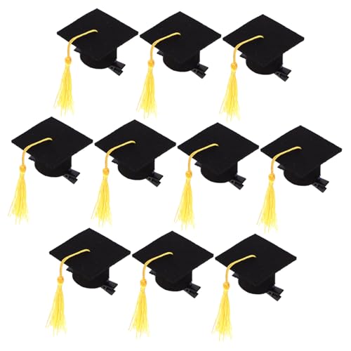 VICASKY 10 Stück Haarspangen Für Mädchen Abschlusskappendekorationen Graduierung Hut Haarspange Mini Abschlussdekorationen Graduierung Haarschmuck Abschluss-haarspange Hüte Party Gefühlt von VICASKY