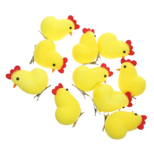 VICASKY 10 Stück Küken Haarnadel Für Huhn Haarspangen Mädchen Mini-küken Mädchen Haarzubehör Kleine Haarklammern Mädchen Hühnerhaarspange Plüsch Hallo Clip Mit Yellow Ferrolegierung von VICASKY