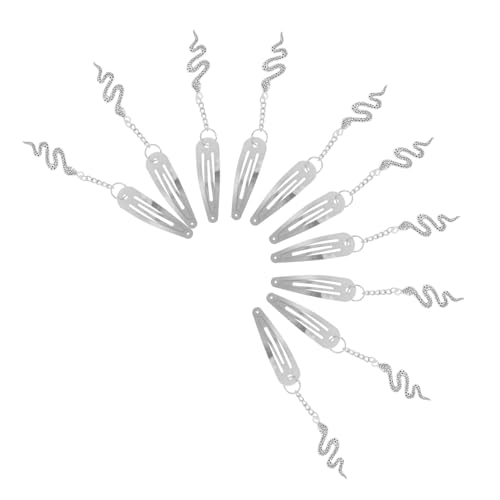 VICASKY 10stücke Metall Haarspangen Mit Schnappkette Haarschmuck Für Mädchen Haarnadeln Mit Kettenanhänger Für Frauen Und Mädchen von VICASKY