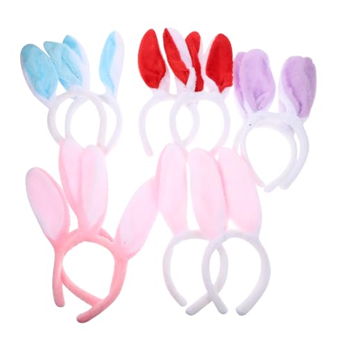 VICASKY 10 Stück Plüsch Hasenohren Stirnband Teiliges Bunte Flauschige Kopfaccessoires Verstellbare Kaninchen Ohren für Karneval Ostern Halloween Party Cosplay und Erwachsene von VICASKY