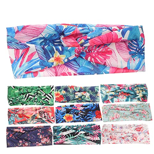 VICASKY 10stücke Yoga Stirnband Damen Breit Workout Kopftuch Schnell Trocknend Elastisch Haarband Für Frauen Mit Muster Und Farben Für Sport Und Alltag von VICASKY
