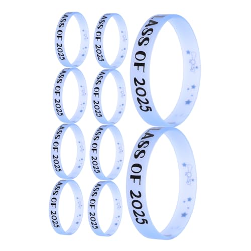 VICASKY 10 Stück Stilvolle Class Of Silikon Armbänder für Schulveranstaltungen und Feiern Wiederverwendbare Erinnerungsarmbänder von VICASKY