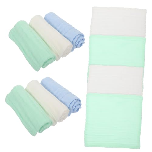 VICASKY 10 Stück Teiliges Baumwolle Waschhandschuh Fluoreszenzfrei Saugfähig Hautfreundlich als Spucktuch und Handtuch für Junge Mädchen und Kleinkinder Geeignet von VICASKY