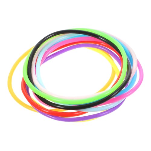 VICASKY 10 Stück Teiliges Bunte Silikon Armbänder Dehnbar Hautfreundlich Leicht und Langlebig Vielseitig als Schmuck und Haargummi für Damen Herren für Partys und Geschenke von VICASKY