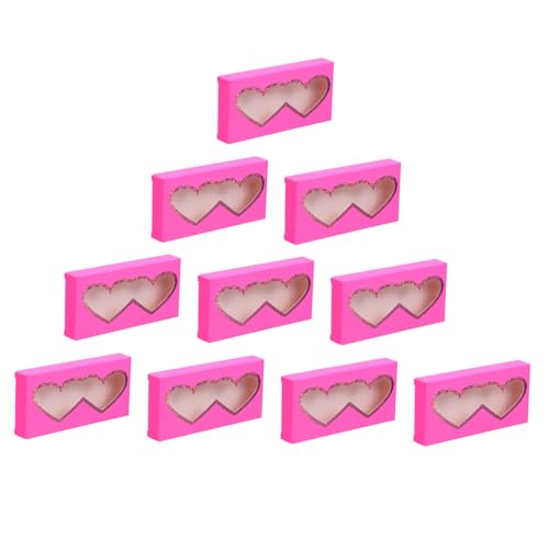 VICASKY 10 Stück Teiliges Herzförmige Wimpernbox aus Papier mit Transparentem Sichtfenster Kompakte Aufbewahrung für Falsche Wimpern Tragbarer Lash Case zur Einfachen Organisation und von VICASKY
